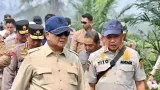 Mendagri Tito Dampingi Presiden Prabowo Tinjau Penanganan Karhutla di Desa Limbung Kalbar