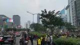 Penyesuaian Arus Lalu Lintas di Jalan Sudirman-Thamrin Saat Demonstrasi Mahasiswa